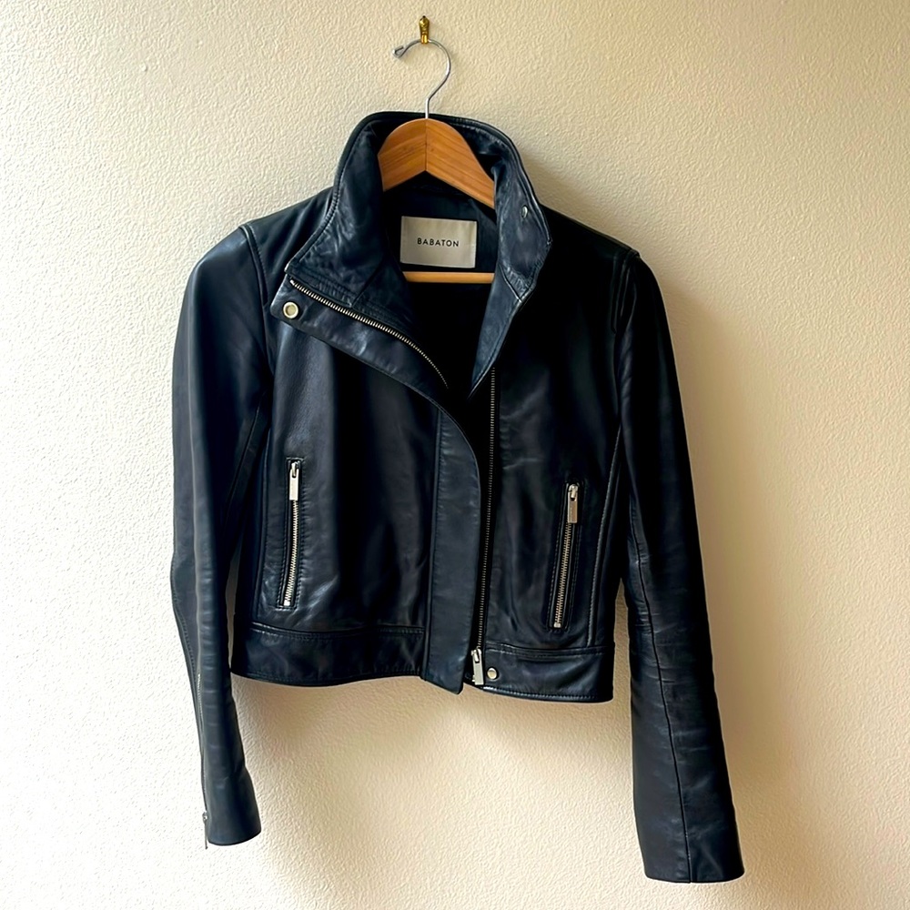 Aritzia Babaton Leather Jacket - Black XS